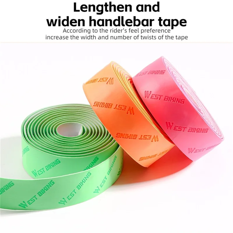 WEST BIKING YP0804075 2Pcs PU Leather+EVA Handlebar Tape Road Bike Handle Wrap - Grass Green
