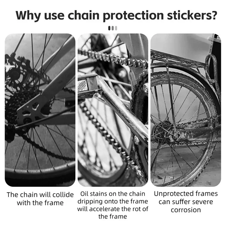 WEST BIKING YP0719372 3Pezzi / Set Adesivo protettivo per telaio bicicletta Bike Anti-collision Film