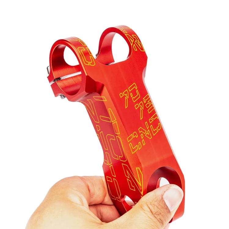 ZTTO Bike Handlebar Stem Aluminum Alloy Mountain Bicycle Stem Riser - 80mm Red / -25 Degrees