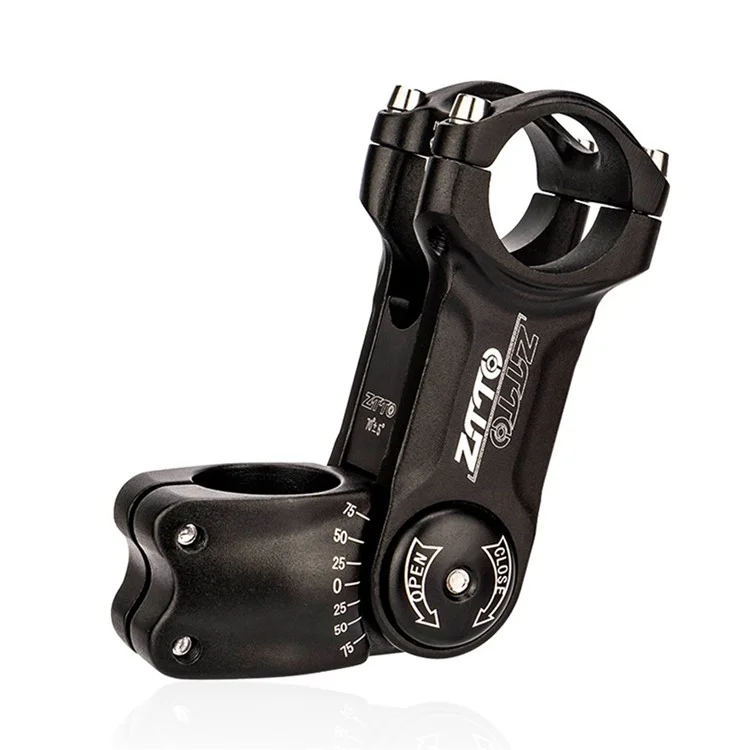 ZTTO CNCKTBL Angle Adjustable Bike Handlebar Stem CNC Aluminum Alloy MTB Bicycle Stem Riser - 31.8x110mm Black