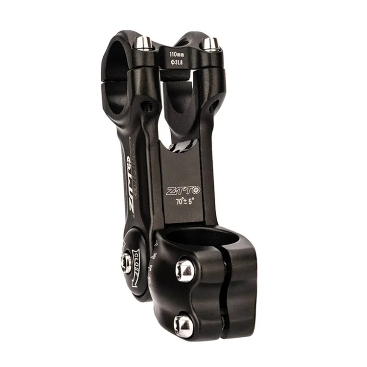 ZTTO CNCKTBL Angle Adjustable Bike Handlebar Stem CNC Aluminum Alloy MTB Bicycle Stem Riser - 31.8x110mm Black