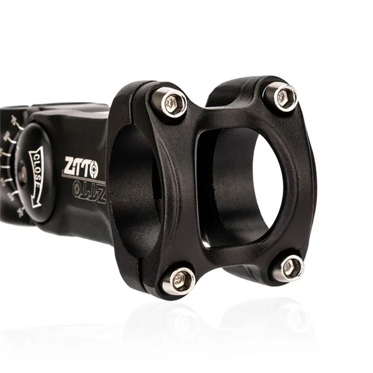 ZTTO CNCKTBL Angle Adjustable Bike Handlebar Stem CNC Aluminum Alloy MTB Bicycle Stem Riser - 31.8x110mm Black