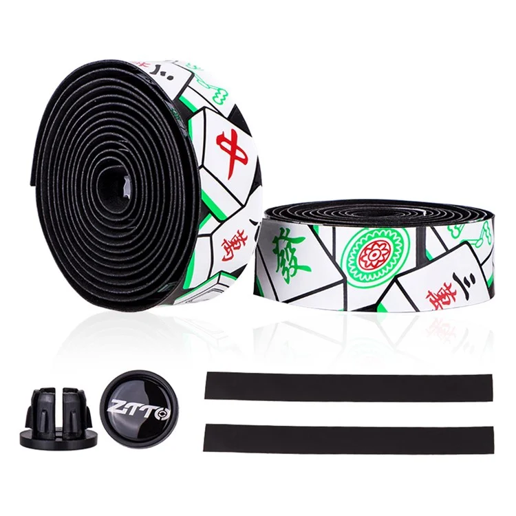 ZTTO CSBD 2Pcs Mahjong Pattern Bicycle Handlebar Anti-skid PU+EVA Tape Bike Handlebar Wrap Straps