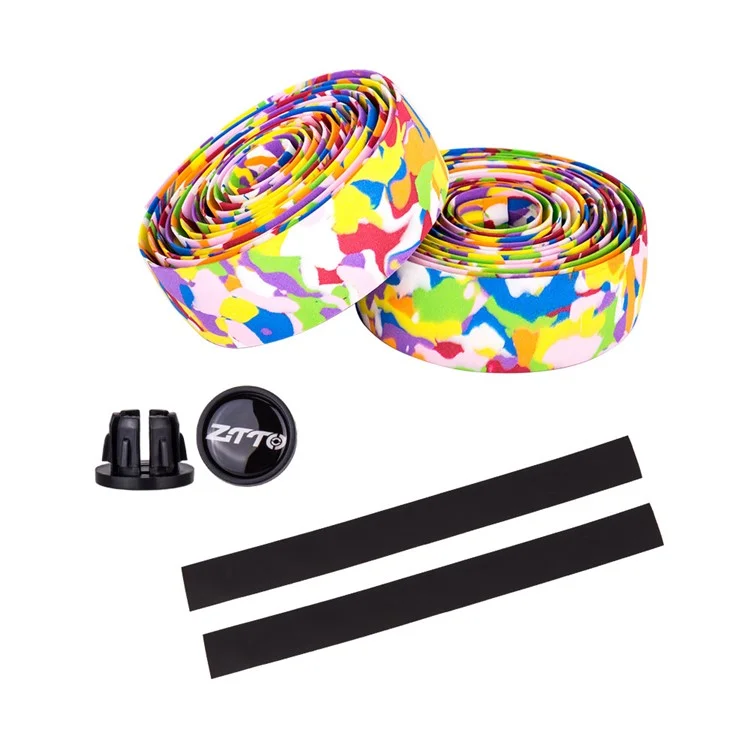 ZTTO CSBD 2Pcs Synthetic Sponge Bicycle Handlebar Tape Shock Absorbing Bike Handlebar Wrap Strap - Colorful