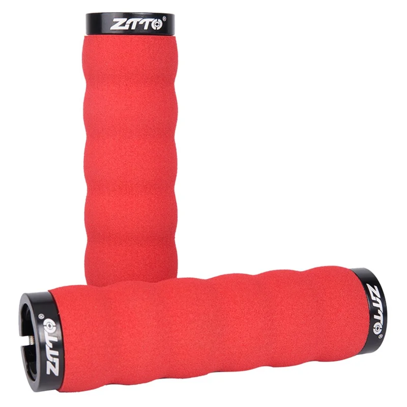 ZTTO AG30 Bicycle Shockproof Sponge Anti-Slip Lock Grips for Mountain Bike - Red