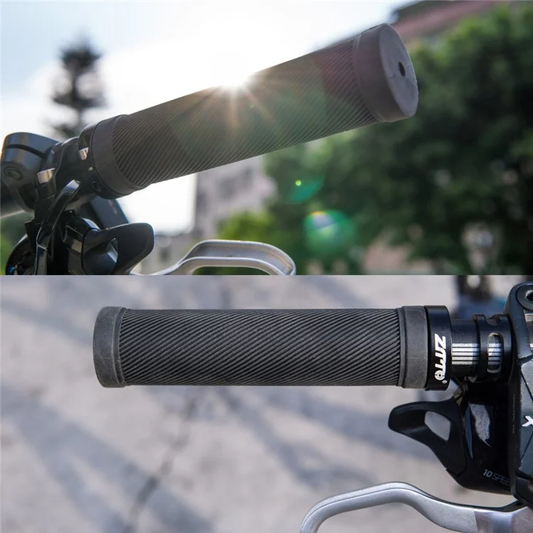ZTTO AG40 Bike Anti-slip Handlebar Single-sided Locking Shockproof Rubber Bicycle Grips - Black