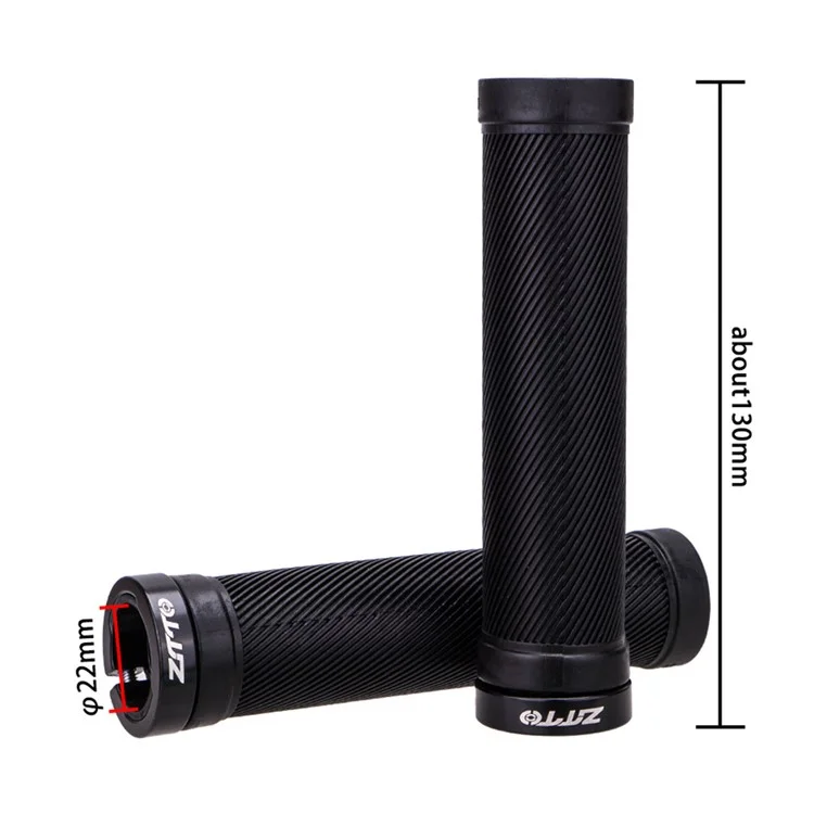 ZTTO AG40 Bike Anti-slip Handlebar Single-sided Locking Shockproof Rubber Bicycle Grips - Black