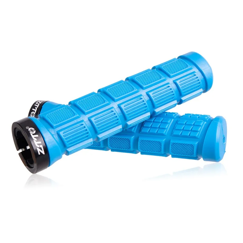 ZTTO AG38 Single-sided Locking Rubber Handlebar Grips MTB Bike Bicycle Handle Grips - Blue