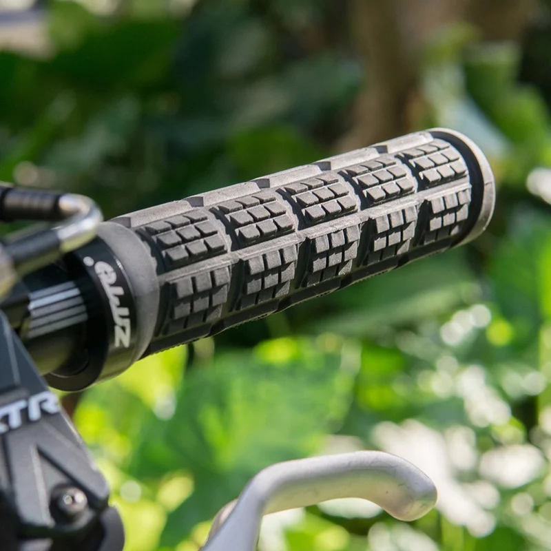 ZTTO AG38 Single-sided Locking Rubber Handlebar Grips MTB Bike Bicycle Handle Grips - Blue