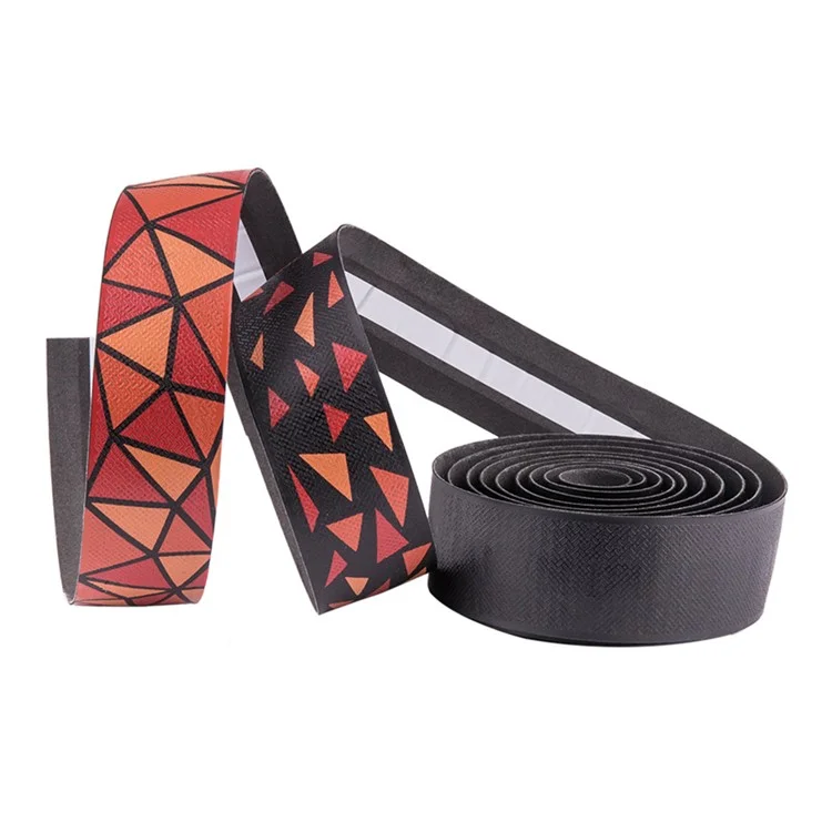 ZTTO BD3 2Pcs Road Bicycle Handlebar PU+EVA Tape Anti-skid Bike Handlebar Wrap Straps - Black+Red+Orange
