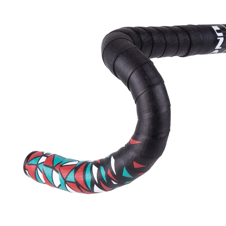 ZTTO BD3 2Pcs Road Bicycle Handlebar PU+EVA Tape Anti-skid Bike Handlebar Wrap Straps - Black+Red+Orange