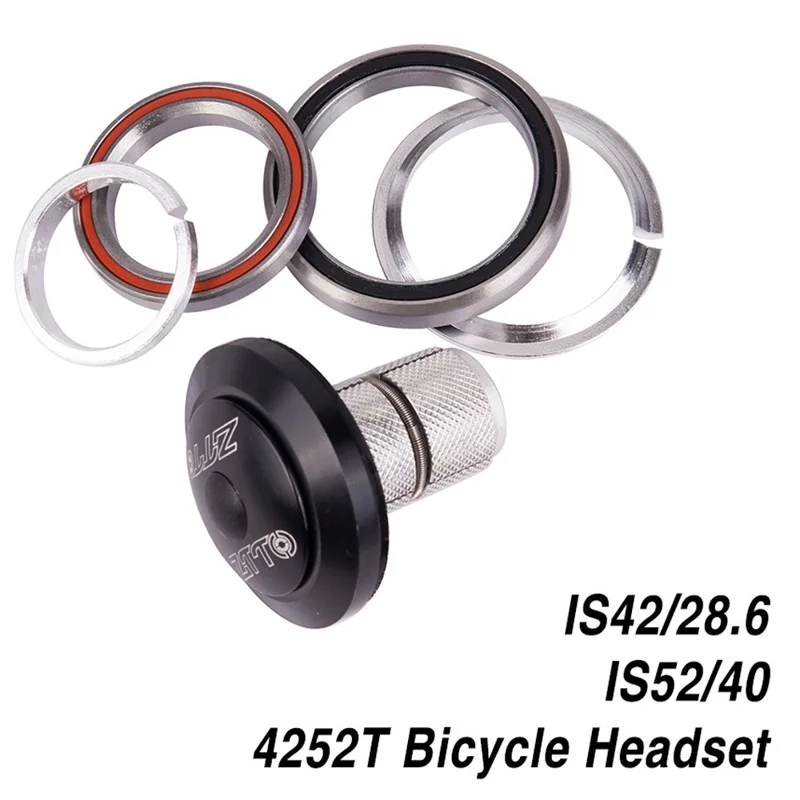 ZTTO 4252T Bike Headset 42mm 52mm Tubo Conico Forcella Integrato Contatto Angolare Bicicletta Headset