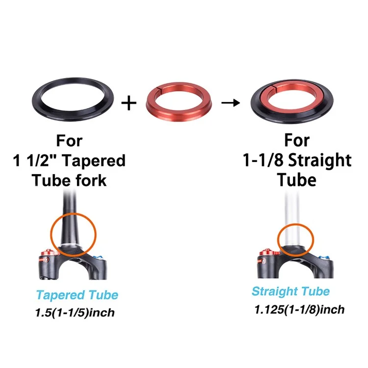ZTTO 4455ST Alluminio Lega Bicicletta Forcella Anteriore Cuscinetto Sterzo Conico / Tubo Dritto