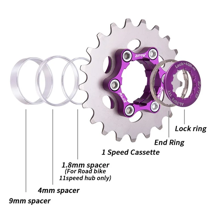 ZTTO 9ZYFL Steel MTB Bicycle Single Speed Cassette Cog Bike Sprocket Freewheel - 16T