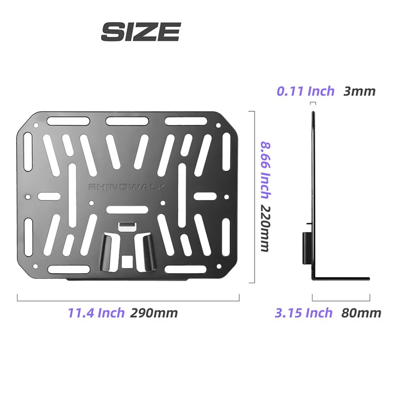 RHINOWALK SK800 10kg Loading Aluminum Alloy DIY Bicycle Front Mount Adapter - Grau