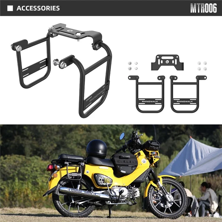 Rhinowalk MTR006 Para Honda Cross Cub C110x Carbono Steel Motorcycle Pannier Rack