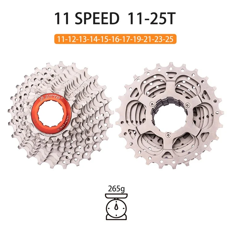 ZTTO Bicicletta da Corsa Cassetta 11 Velocità Argento Ricambio Parte - 11T-25T