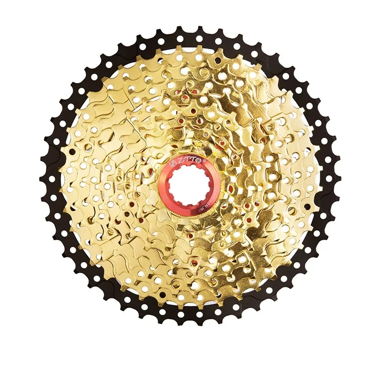 ZTTO 11S46T Stahlkassette für Mountain-Bike, 11-Gang-Fahrrad-Freilaufkörper, Ersatzteil für Radsport - 11-46T SL (roter Doppel-Aluminiumrahmen)