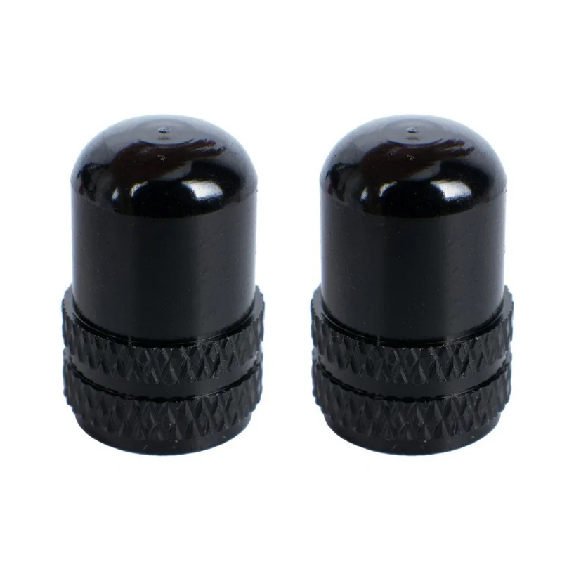 ZTTO 1 Pair Aluminum Alloy Bike Schrader Valve Cap Dust Cover for MTB Bicycle - Black