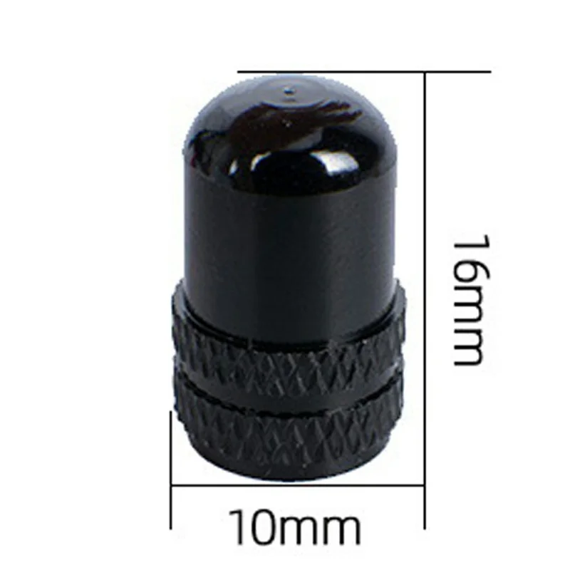 ZTTO 1 Pair Aluminum Alloy Bike Schrader Valve Cap Dust Cover for MTB Bicycle - Black