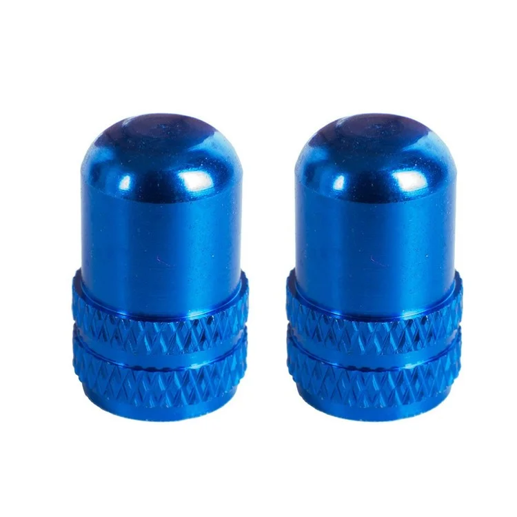ZTTO 1 Pair Aluminum Alloy Bike Schrader Valve Cap Dust Cover for MTB Bicycle - Blue
