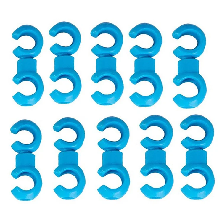 ZTTO 10Pcs Bicycle Cross Line Clips Mountain Road Bicycle Brake Gear Cable S Style Clips - Sky Blue