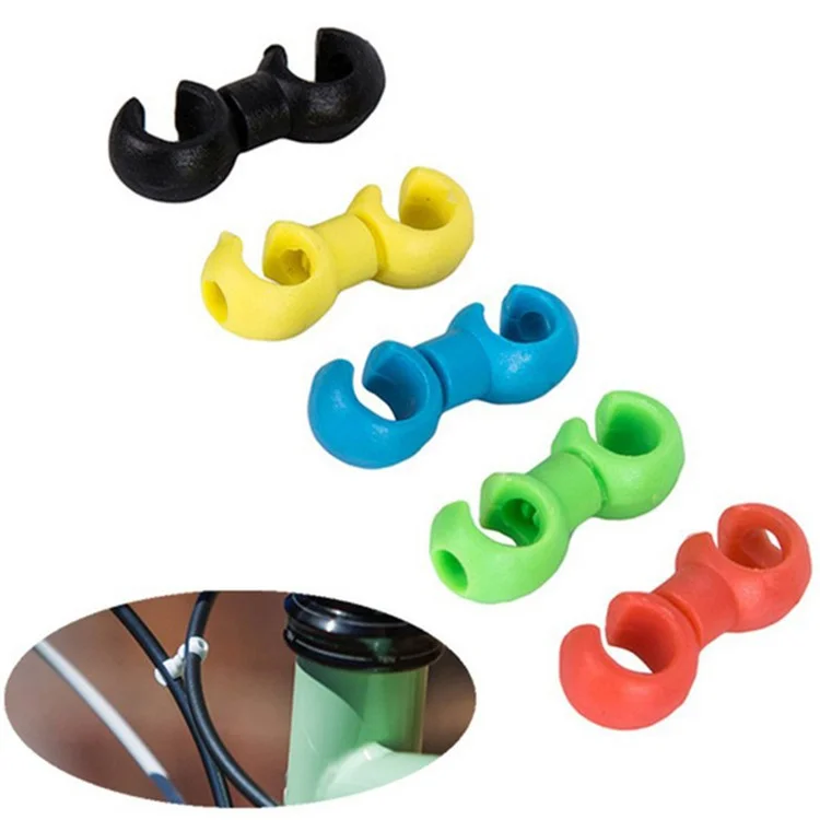 ZTTO 10Pcs Bicycle Cross Line Clips Mountain Road Bicycle Brake Gear Cable S Style Clips - Sky Blue
