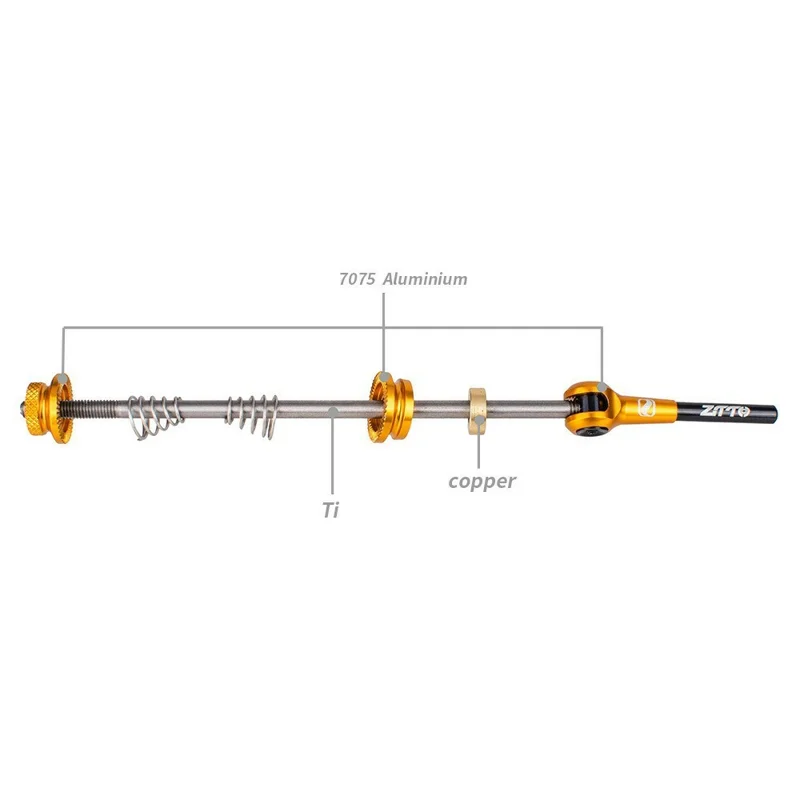 ZTTO QR5 1 Pair MTB Quick Release Skewers Bicycle Wheel Hub Front and Rear Clip Bolt Lever Axle Set - Titanium
