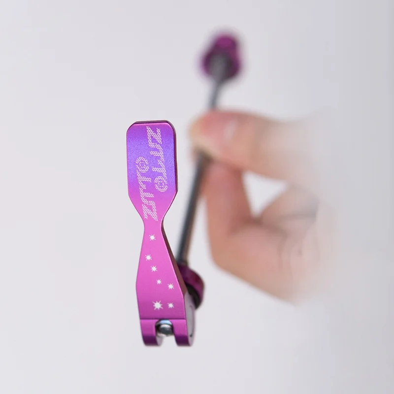 ZTTO Cycling Wheel Hub Front Rear Skewer Aluminum Alloy Handle Quick Release Lever Set - Black