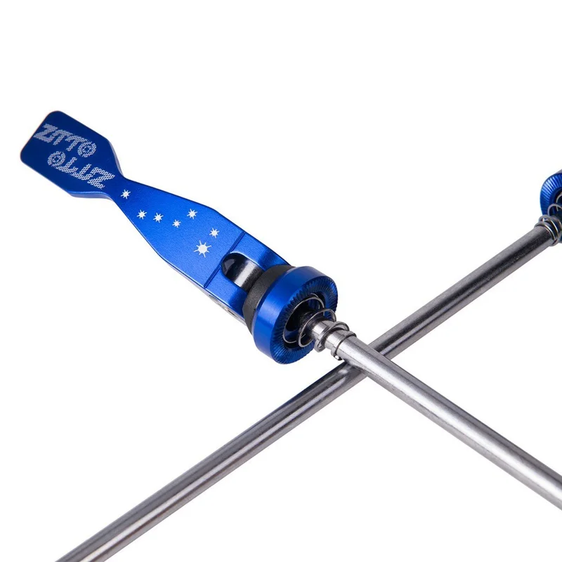 ZTTO Cycling Wheel Hub Front Rear Skewer Aluminum Alloy Handle Quick Release Lever Set - Black