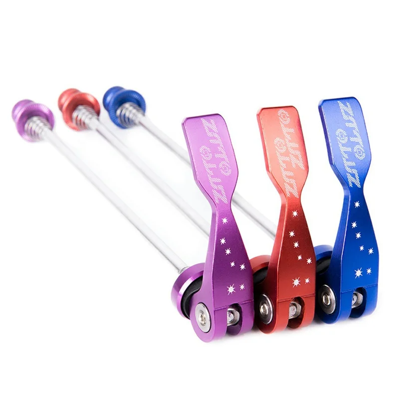 ZTTO Cycling Wheel Hub Front Rear Skewer Aluminum Alloy Handle Quick Release Lever Set - Black