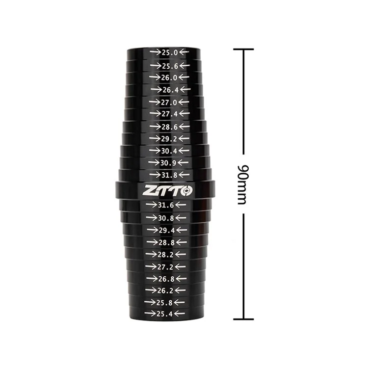 ZTTO ZGCL Metal Medidor de Tamanho do Tubo de Assento da Bicicleta Tamanho Tamanho Gauge para 25mm-31.8mm - Preto