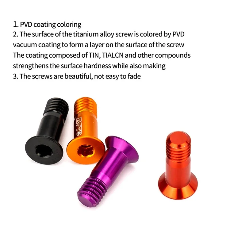 ZTTO 2Pcs Bicycle Rear Derailleur Wheel Fixed Screw Bike Transmission Guide Sprocket Screws, M5x14.2 - Black