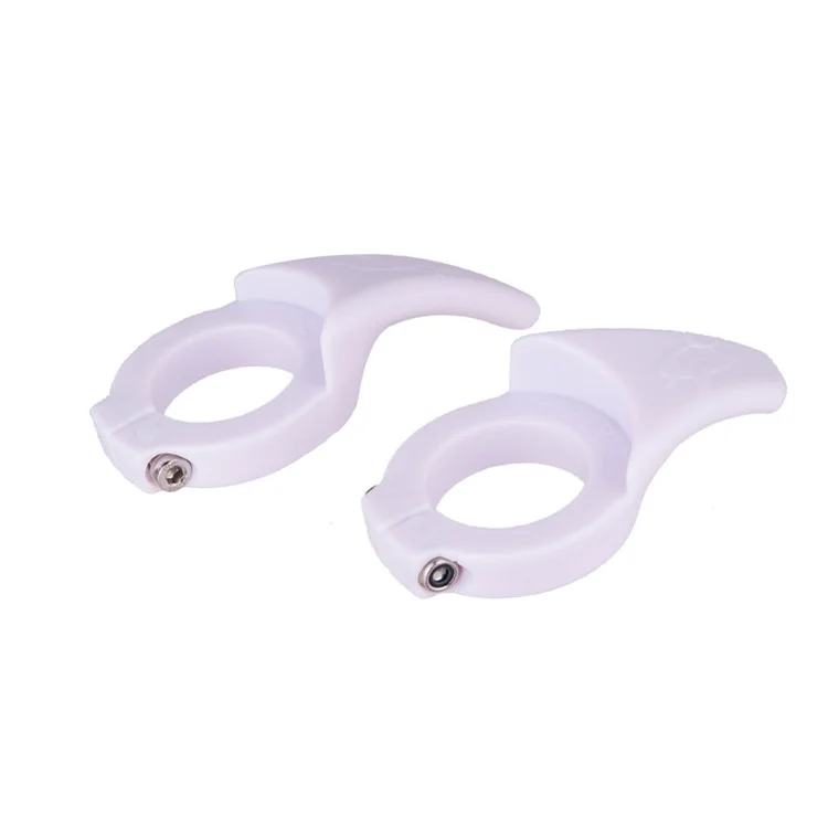 1 Pair Bicycle Handlebar Grips Polycarbonate + Fiberglass MTB Bike Horn Vice Grip - White