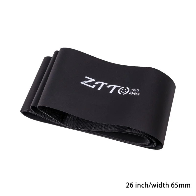 ZTTO 26'' Bicycle Rim Strip 65mm Width Bicycle Inner Tube Pad Rim Liner Protection Pad Puncture Proof Belt - Black