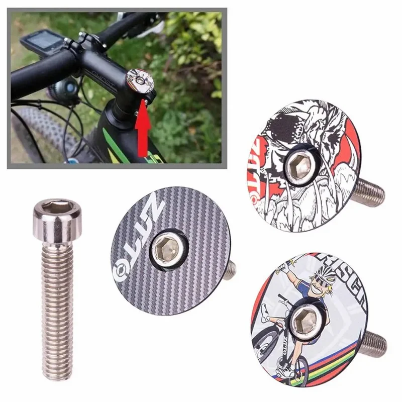 ZTTO 28.6mm Bike Front Fork Stem Top Caps Aluminum Alloy Bicycle Headset Top Covers with Bolts - Style A