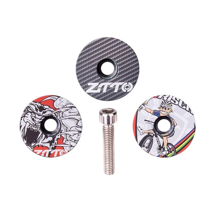 ZTTO 28.6mm Bike Front Fork Stem Top Caps Aluminum Alloy  Bicycle Headset Top Covers with Bolts - Style C