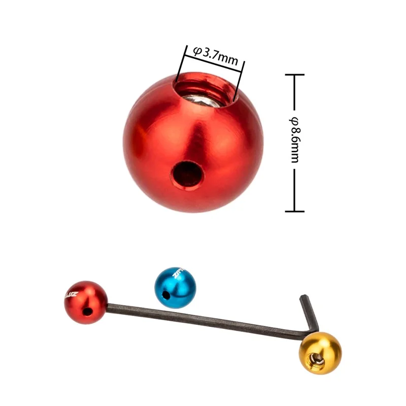 ZTTO XWM2 4pcs Ball Aluminum Alloy Bike Brake Cable Caps Gear Wire End Tips Crimps with Wrench for Road Bike - Blue