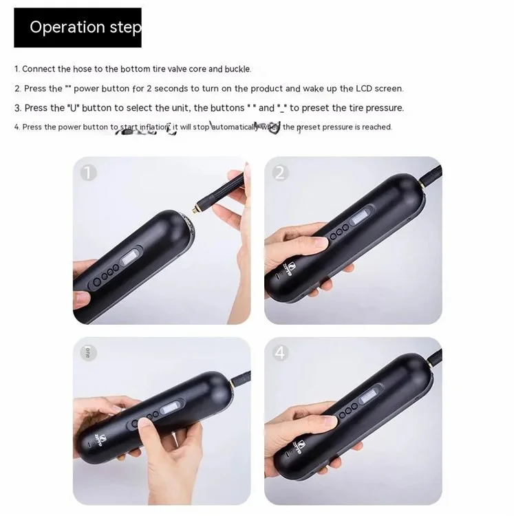 ZTTO WXCQB Bomba Elétrica 2000mAh Bomba de Ar Inteligente de Enchimento Rápido de Bola com Visor Digital - Preto