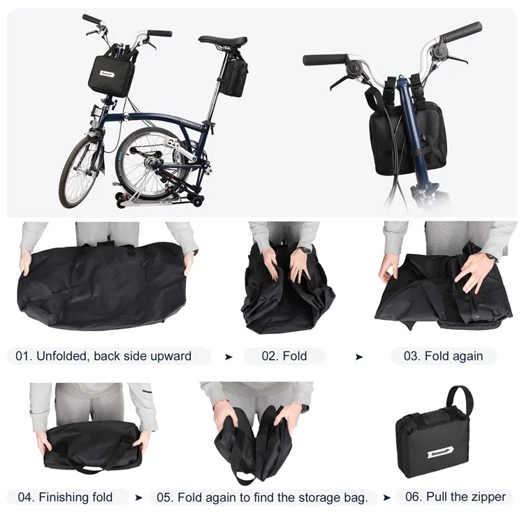 RHINOWALK RF203 20 inch Bike Front Bag Large Capacity Shoulder Bag Folding Storage Bag