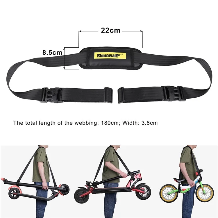 RHINOWALK SK200 Cinghia da Trasporto per Monopattino Bici senza Pedali Regolabile in Poliestere