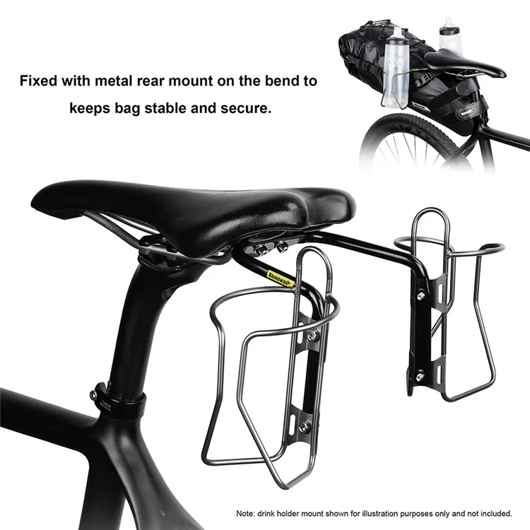 Support de selle en alliage d'aluminium RHINOWALK pour sac de selle Stabilisateur anti-secousse