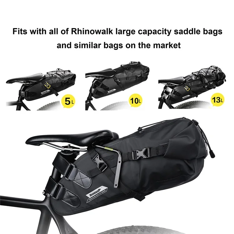 Support de selle en alliage d'aluminium RHINOWALK pour sac de selle Stabilisateur anti-secousse
