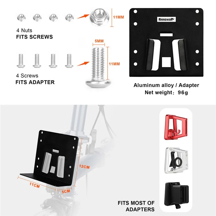 RHINOWALK SK700 Adaptador de Bolsa para Bicicleta Adaptador de Suporte Frontal para Bicicleta Brompton