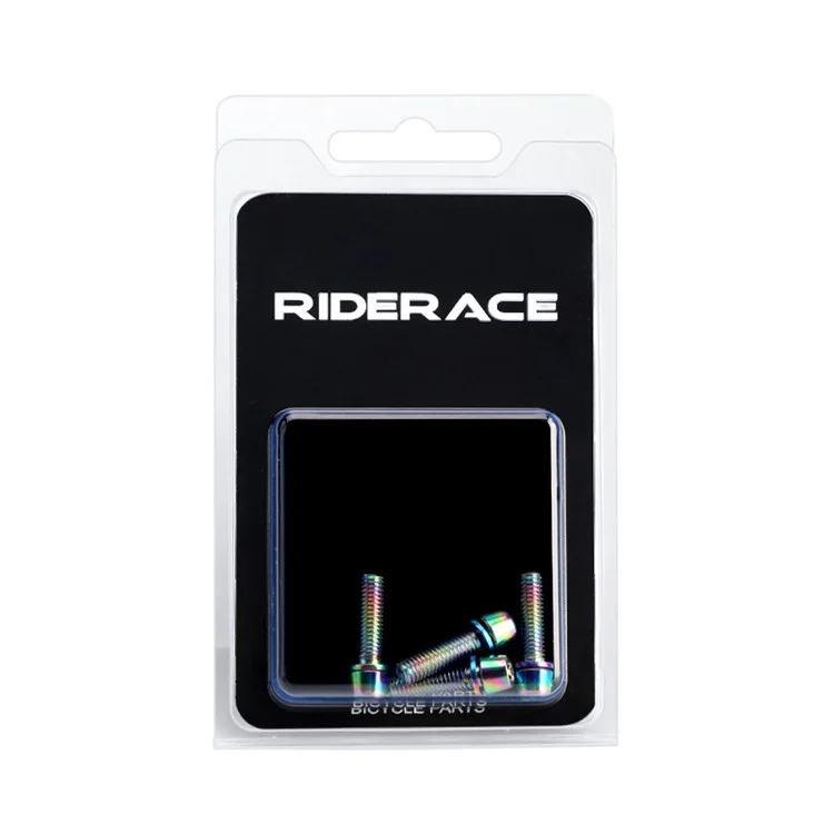 RIDERACE RR9224 4Pcs / Set Mountain Bike Handlebar M5*18MM Stem Screws Bottle Cage Fixing Screws - Multi-Color