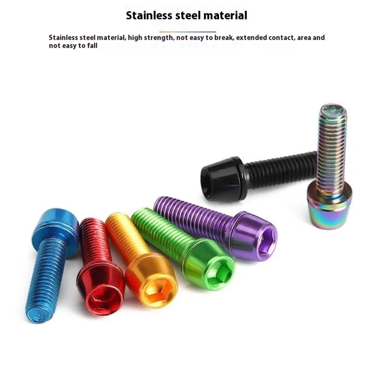 RIDERACE RR9224 4Pcs / Set Mountain Bike Handlebar M5*18MM Stem Screws Bottle Cage Fixing Screws - Multi-Color