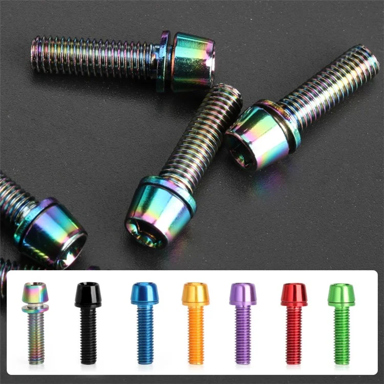 RIDERACE RR9224 4Pcs / Set Mountain Bike Handlebar M5*18MM Stem Screws Bottle Cage Fixing Screws - Multi-Color