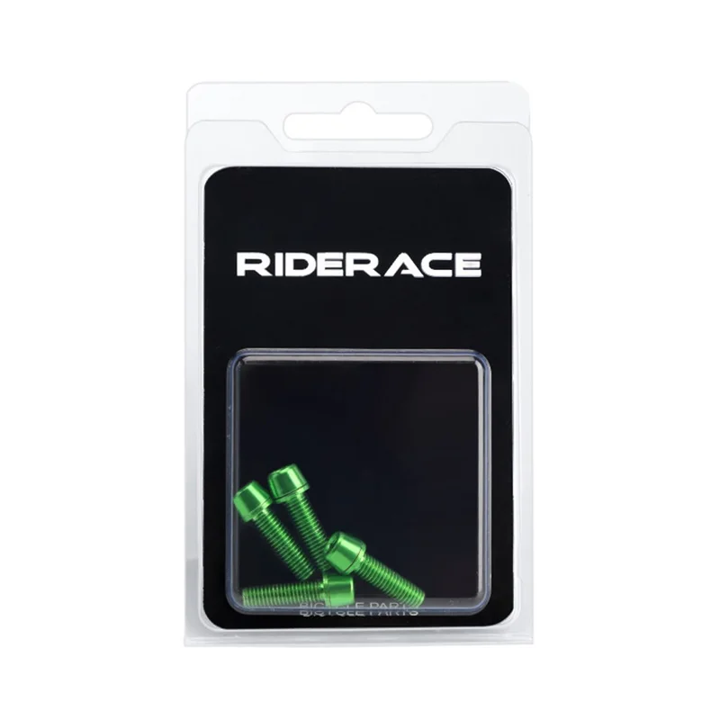 RIDERACE RR9224 4Pcs / Set Mountain Bike Handlebar M5*18MM Stem Screws Bottle Cage Fixing Screws - Green