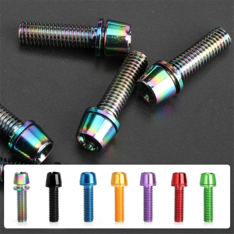 RIDERACE RR9224 4Pcs / Set Mountain Bike Handlebar M5*18MM Stem Screws Bottle Cage Fixing Screws - Green