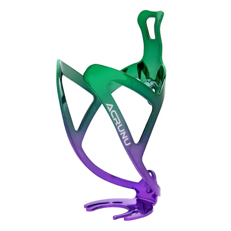 ACRUNU Gradient Bicycle Water Bottle Cage Aluminum Alloy Bike Bottle Holder Bracket - Green+Purple Gradient